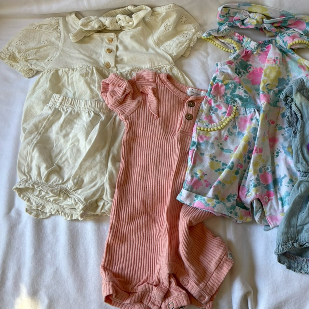 6-9 month summer girl Colorful Baby Romper Set